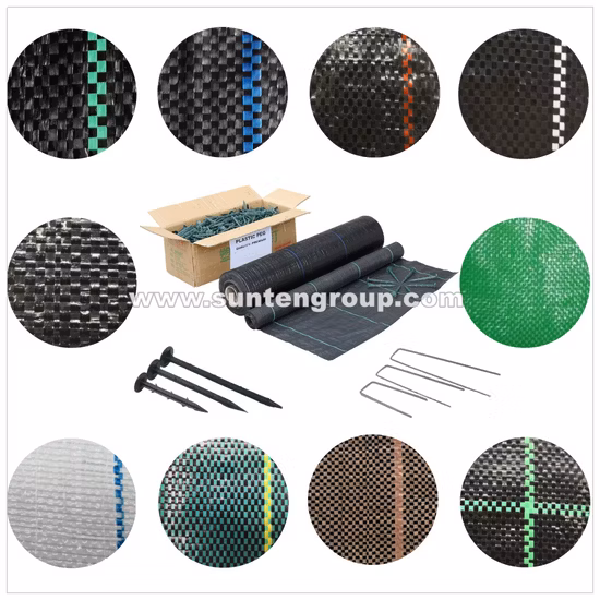 Black/Green PP Woven Geotextile Weed Barrier Landscape Fabric Ground Cover
