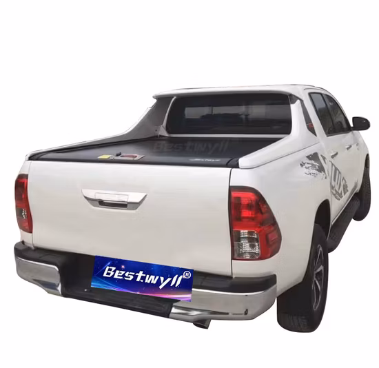 BESTWYLL Couvercle de tonneau rétractable pour lit de camionnette, boîte manuelle, pour Toyota Hilux /Revo (Sr5 J Deck avec clôture avant) K46A 2015+
